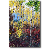 Lovely Fall - Aspen Painitings by Jennifer Vranes