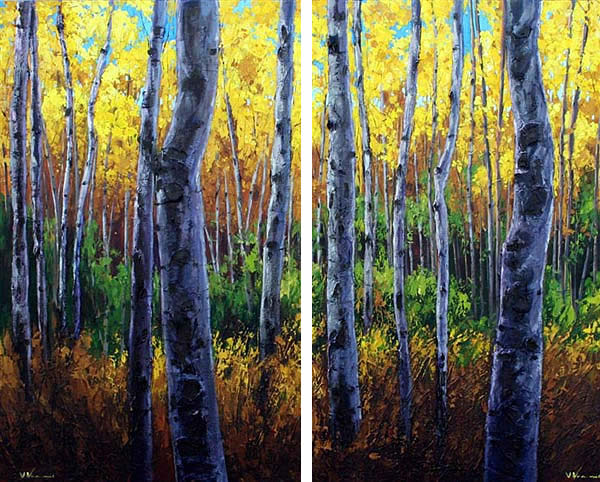 Sunlit Forest Diptych W