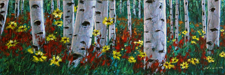 Aspens And Daisies