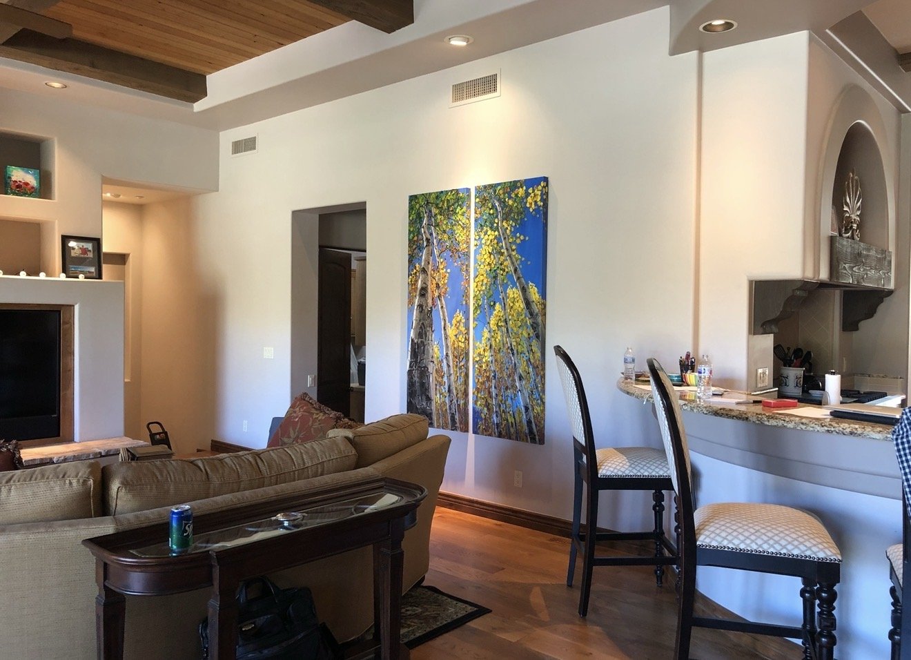 Skyward Diptych in a collector's home