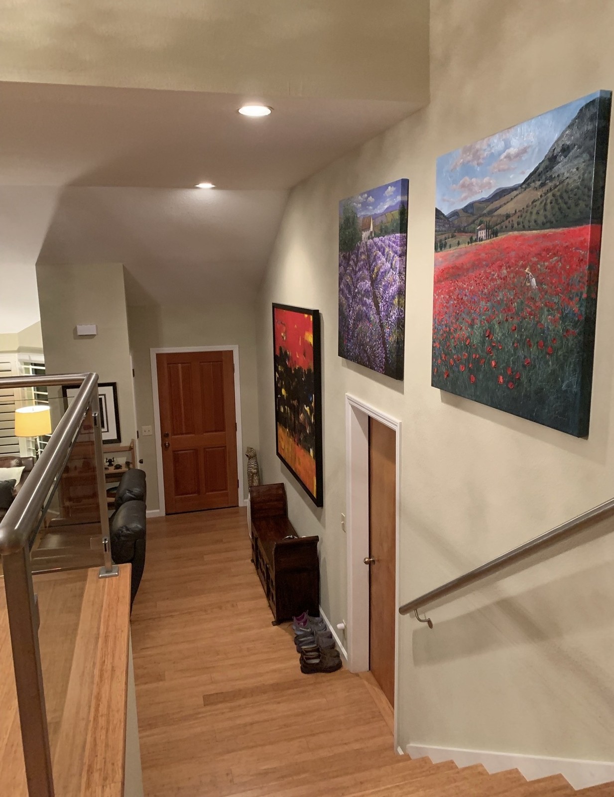 Lavender Haze and Poppies in Paradise in a collector's home