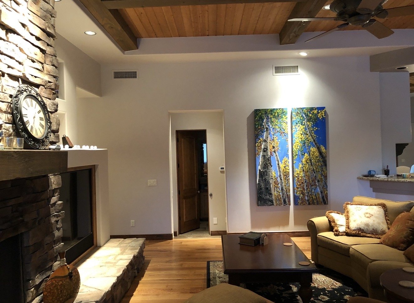 Skyward Diptych in a collector's home