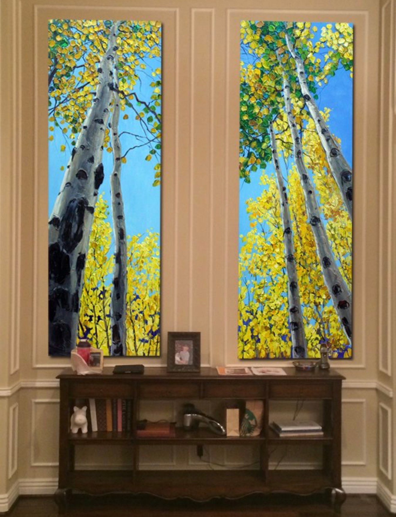 Skyward Diptych VIII in a collector's home