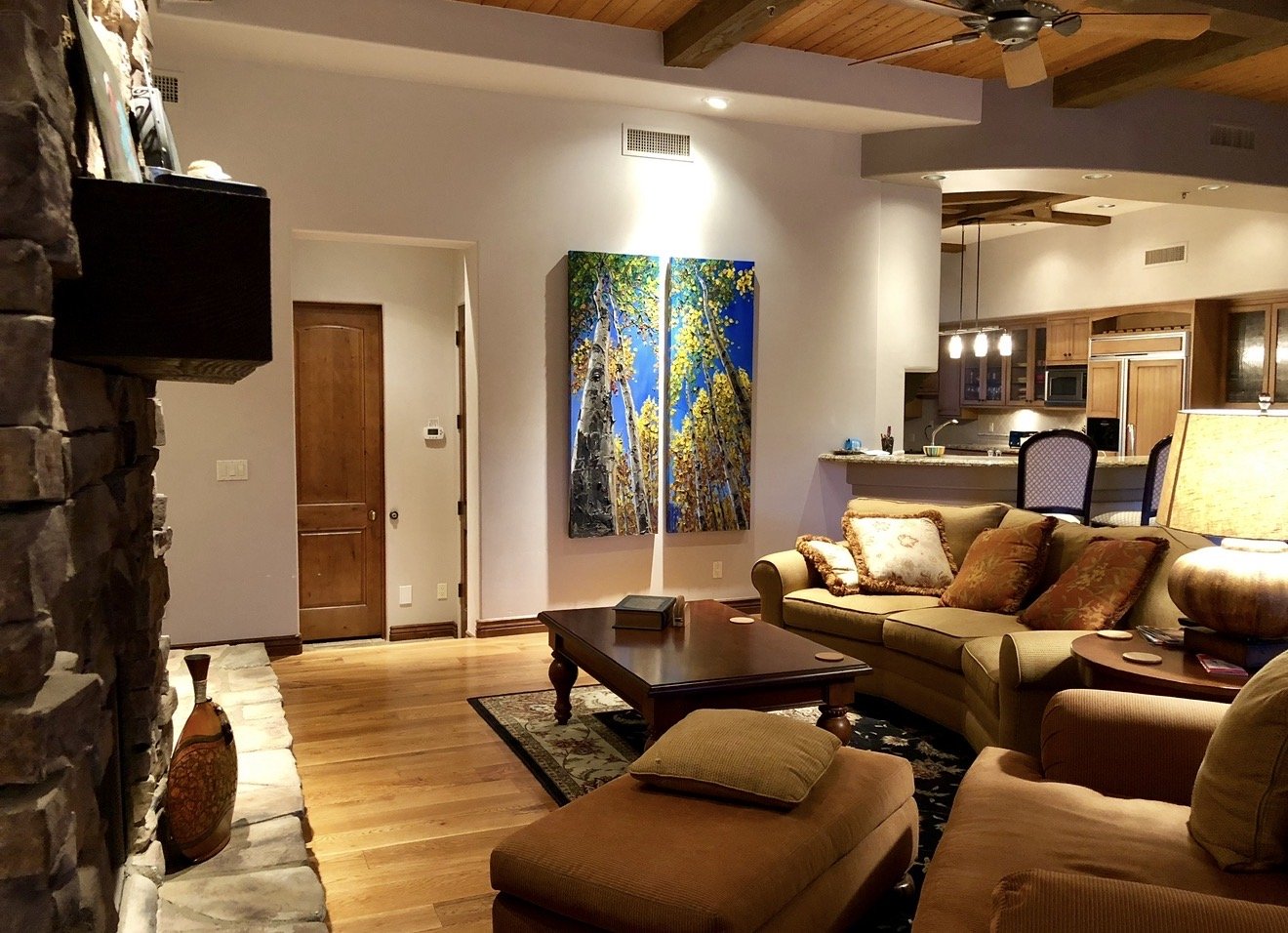 Skyward Diptych in a collector's home