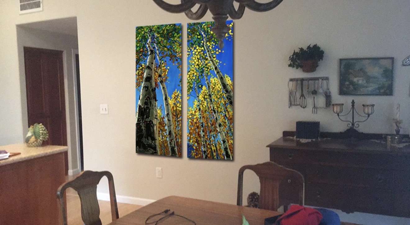 Skyward Diptych in a collector's home