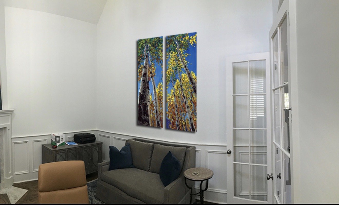 Skyward Diptych in a collector's home