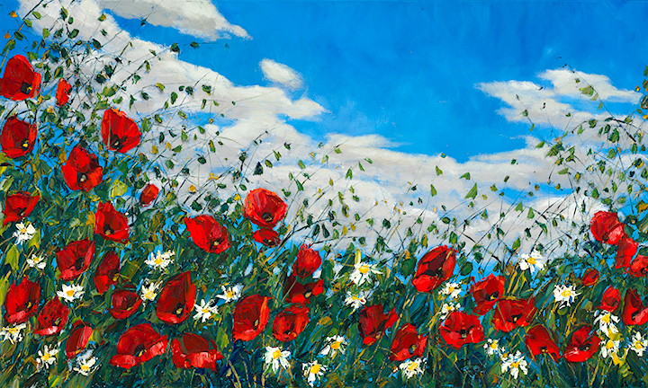 Poppies and Daisies — fine art giclée print by Jennifer Vranes