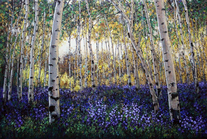 Spring Dawn Aspen Birch — fine art giclée print by Jennifer Vranes