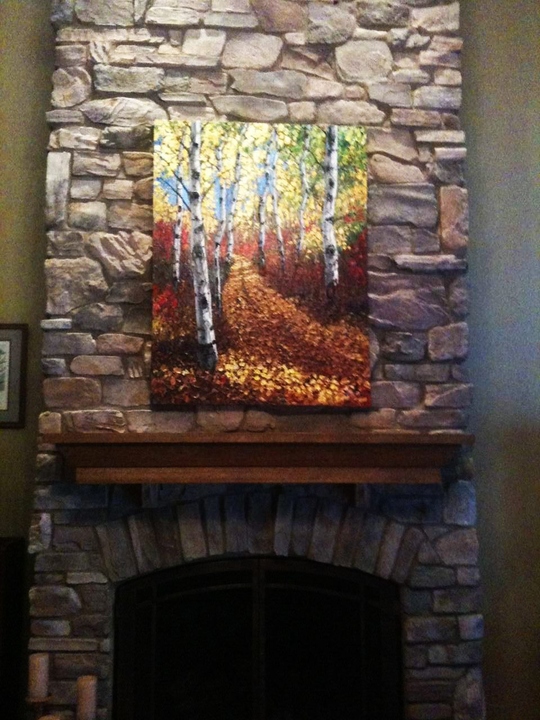 In the Meehan home — palette knife painting by Jennifer Vranes