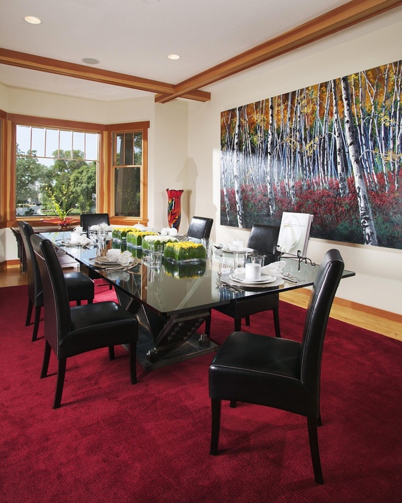 In the Follett dining room — palette knife painting by Jennifer Vranes