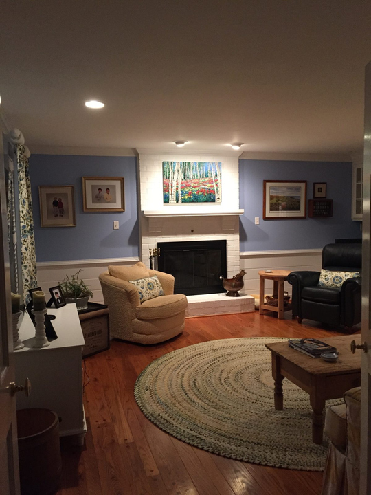 In a collector's home — palette knife painting by Jennifer Vranes
