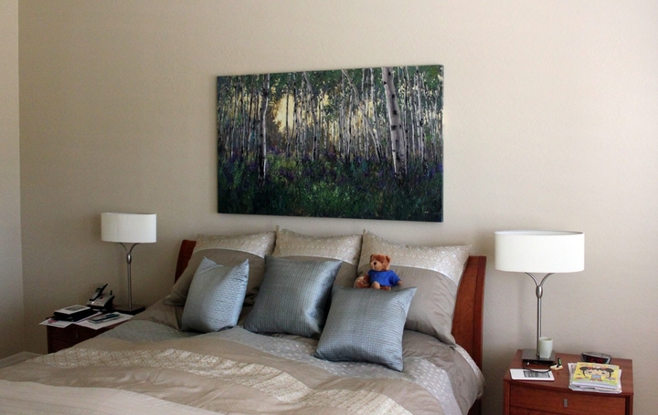 In the Kerr bedroom — palette knife painting by Jennifer Vranes