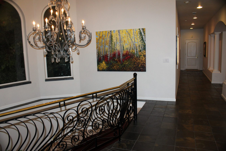 In a collector's home — palette knife painting by Jennifer Vranes