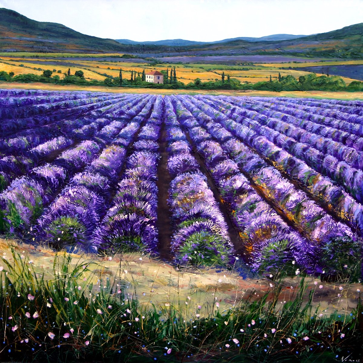 Lavender Delight — original palette knife painting by Jennifer Vranes
