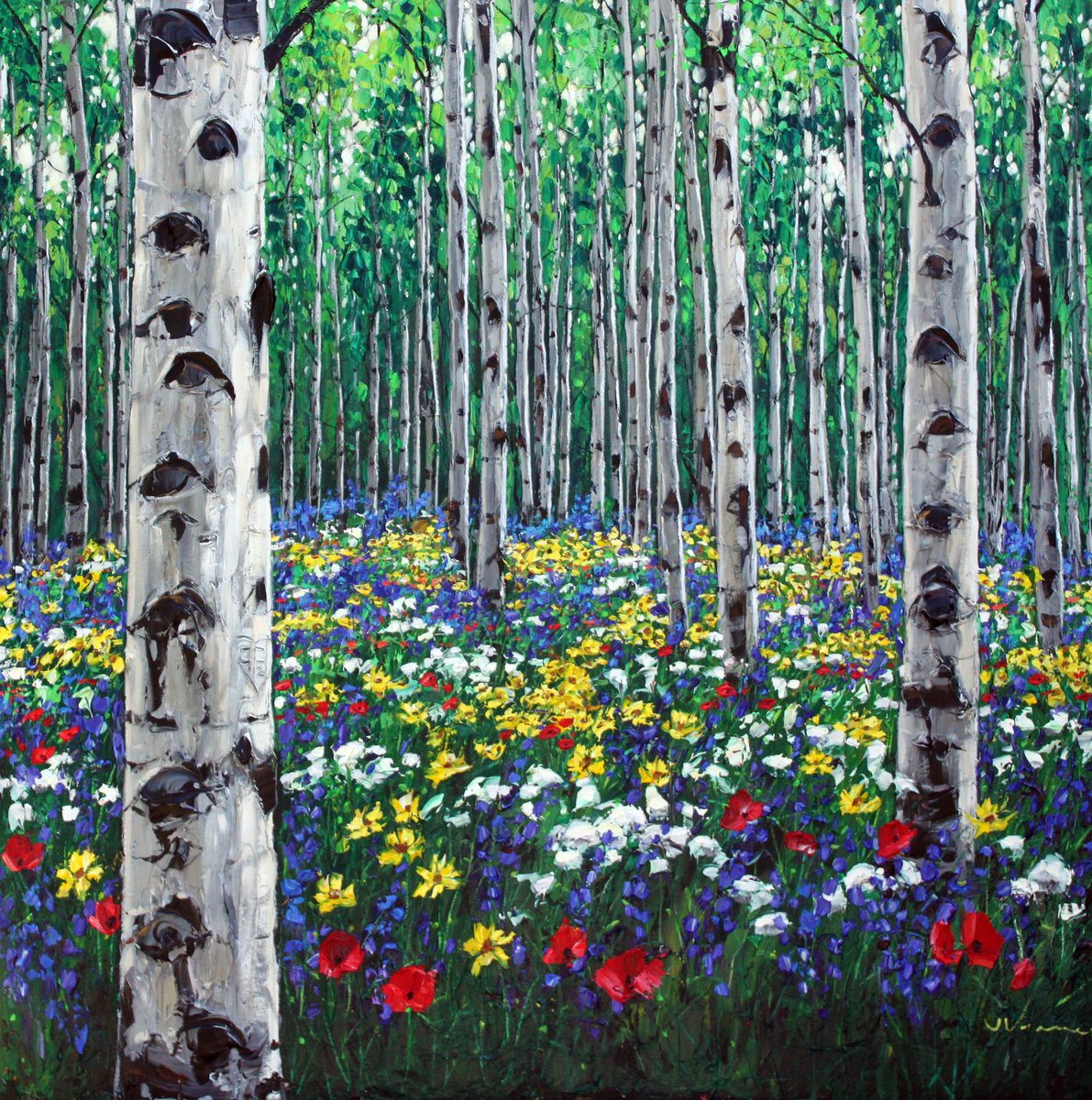 Spring Colors — palette knife painting by Jennifer Vranes