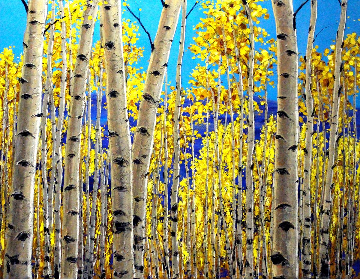 Aspen View — palette knife painting by Jennifer Vranes