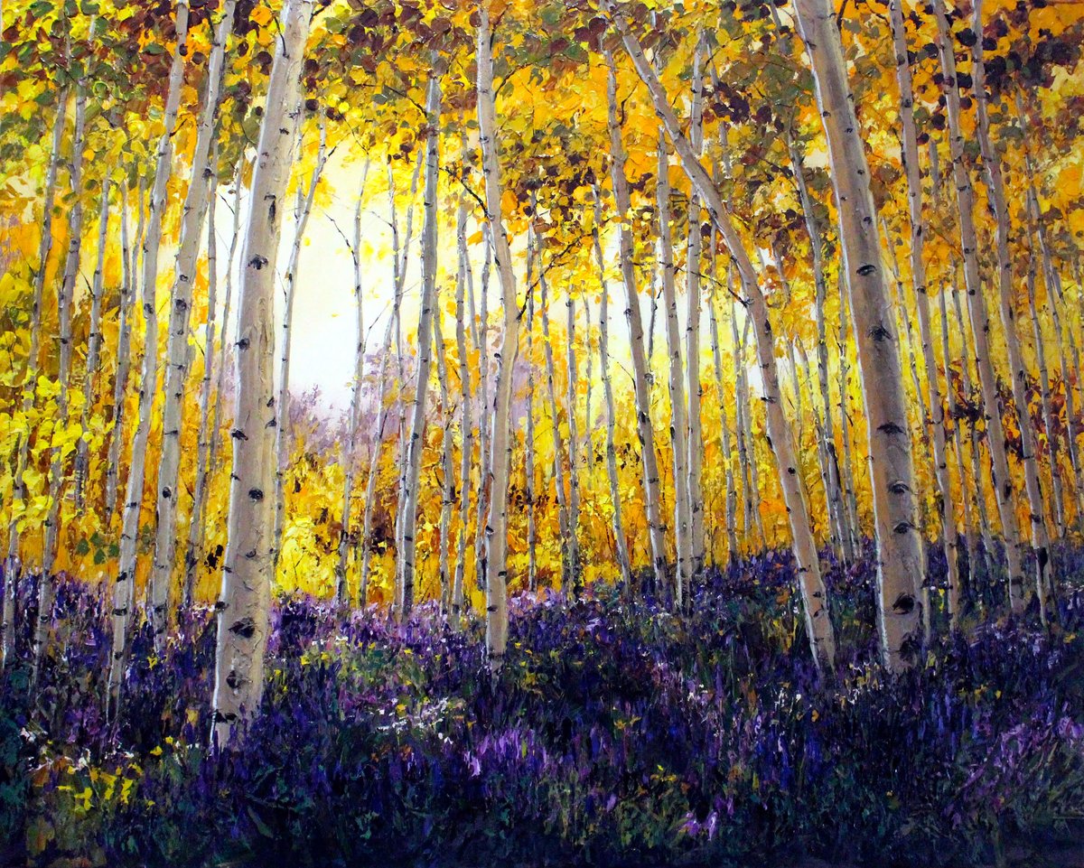 Meadow Of Sunshine — palette knife painting by Jennifer Vranes