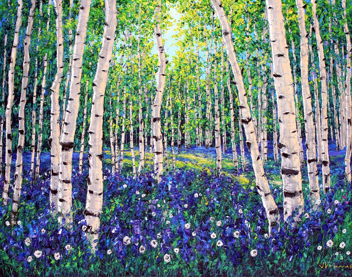 Amethyst Hike — original palette knife painting by Jennifer Vranes