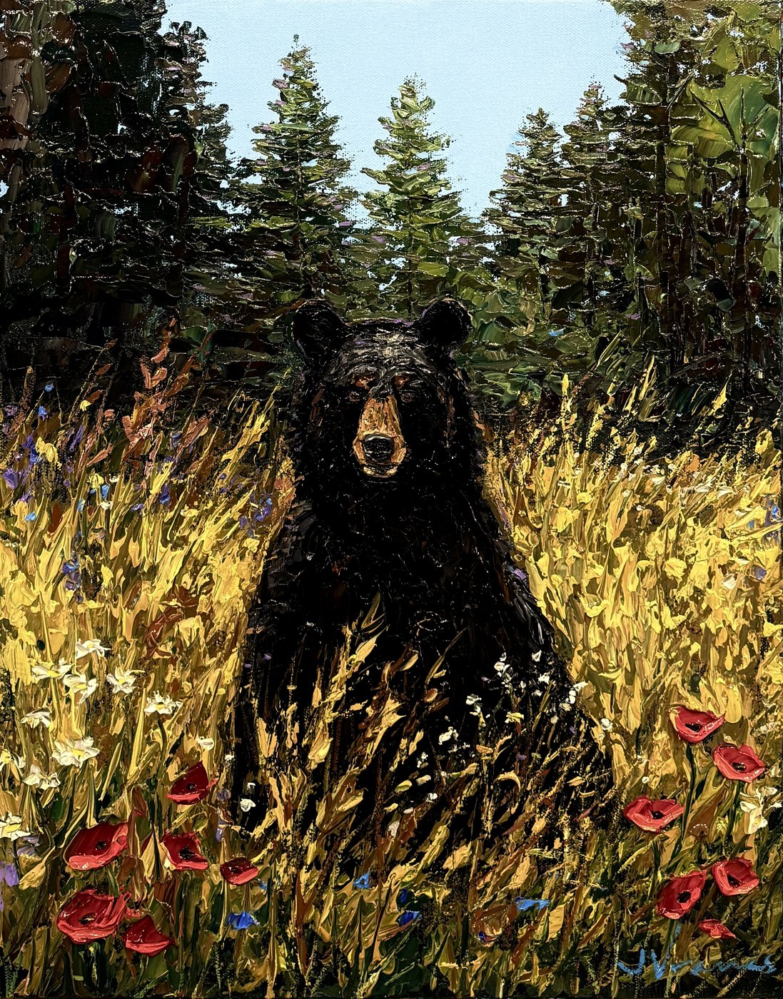 Black Bear Summer — original painting by Jennifer Vranes