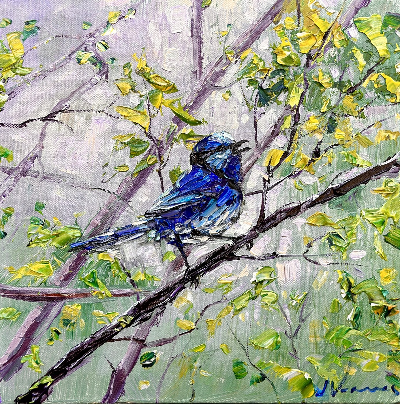 Bluebird Song — original painting by Jennifer Vranes