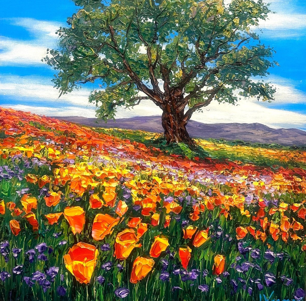 Oak Tree Oasis — original painting by Jennifer Vranes