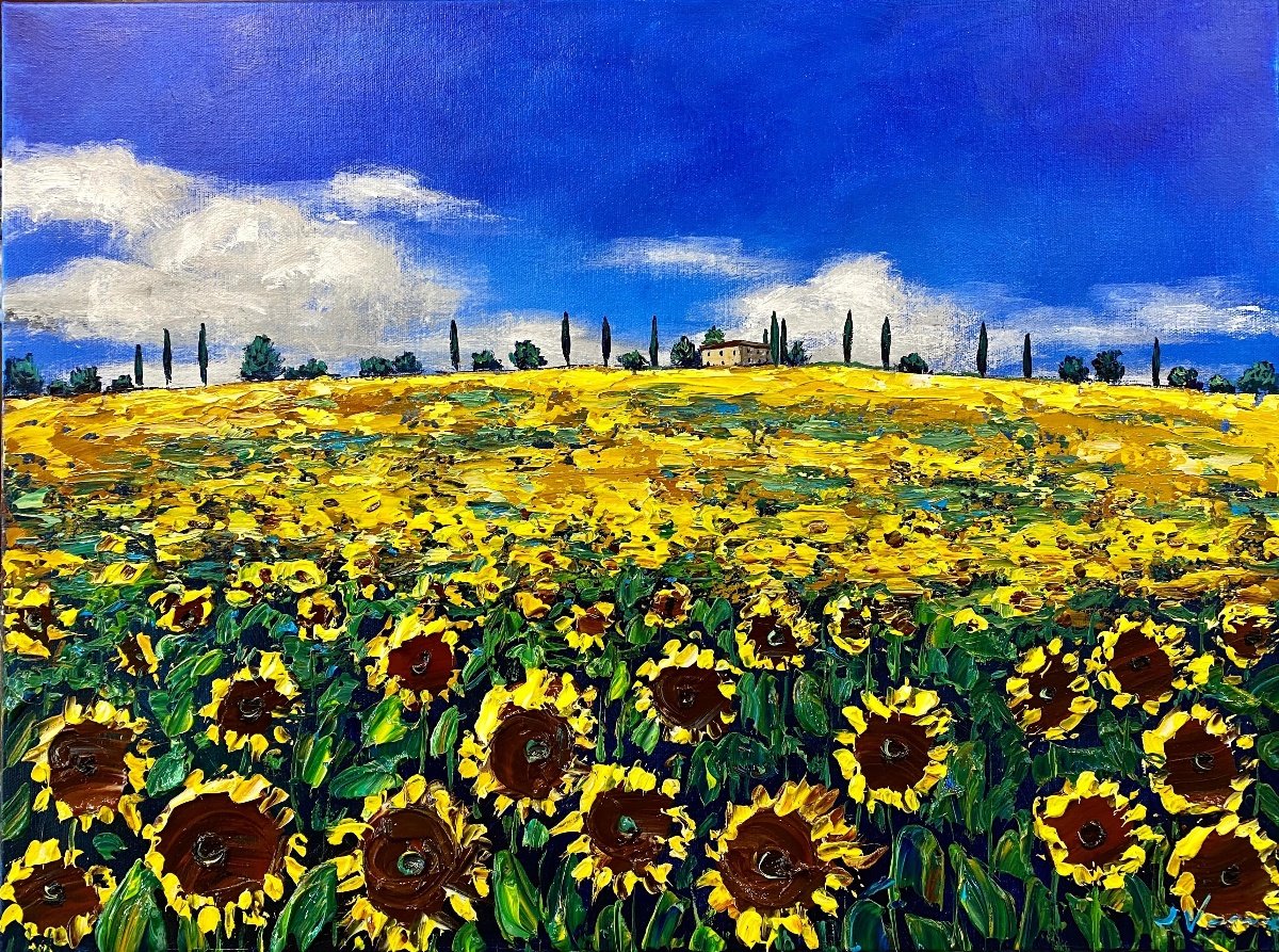Tuscan Sunflowers — original painting by Jennifer Vranes