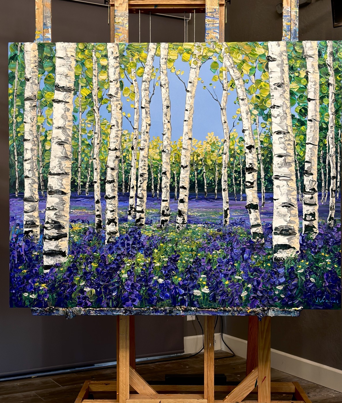 Royal Spring — palette knife painting by Jennifer Vranes